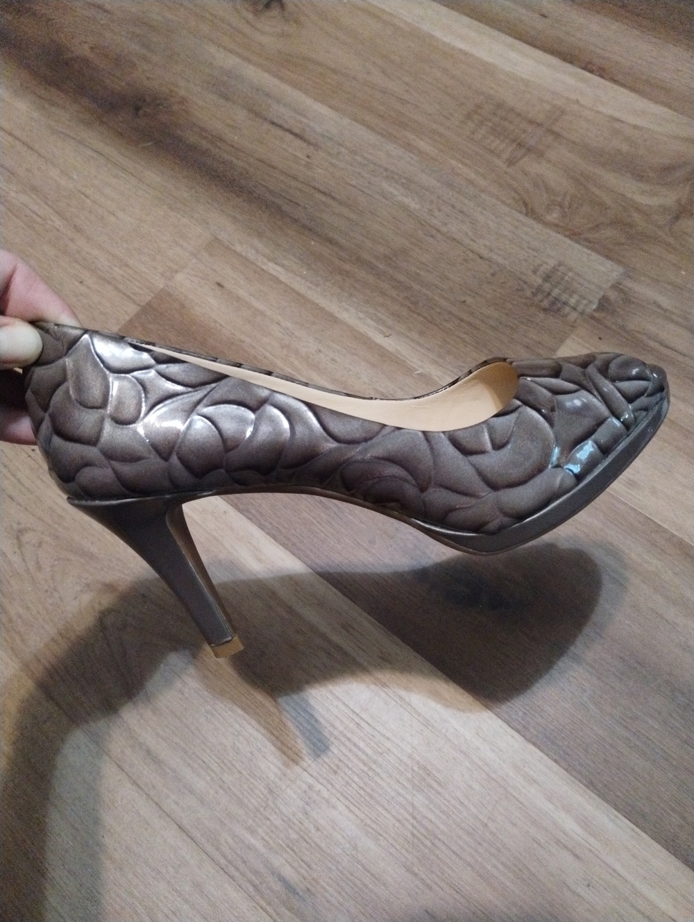 Alex Marie Grey Open Toe High Heels 9.5